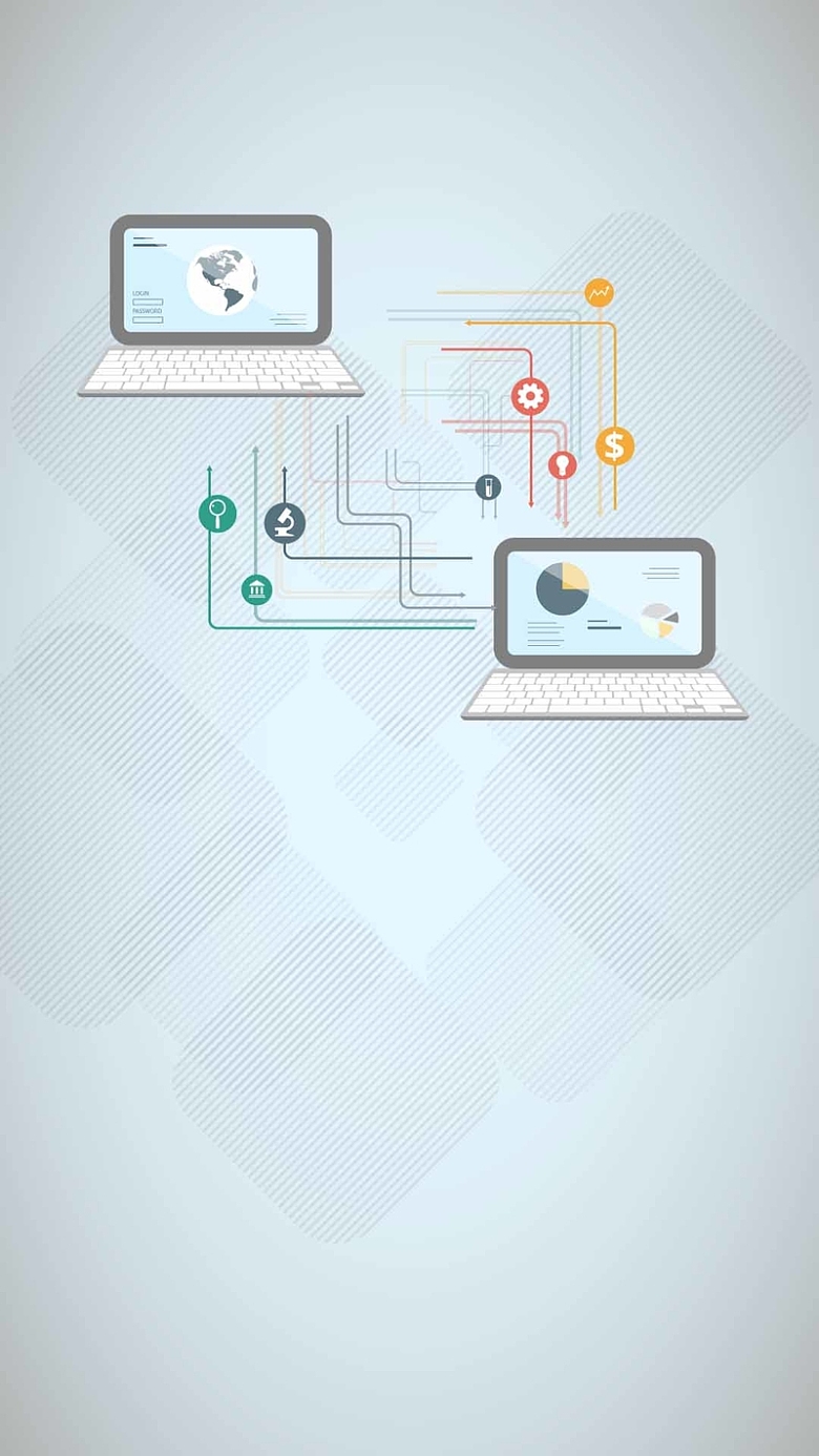 簡約與科技的交融 探索灰色扁平化筆記本電腦信息圖表H5設計